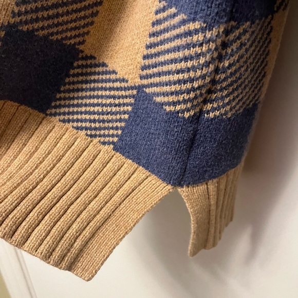 Madewell Buffalo Check Cardigan - Camel and Blue- Medium- PERFECT CONDITION! - Picture 6 of 12